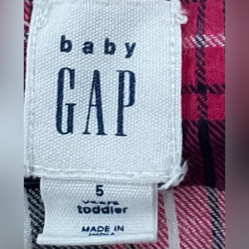 Baby Gap Girls Kids Long Sleeve Pink Plaid Flannel A-Line Shirt Dress. 5. 5T. - Picture 4 of 6